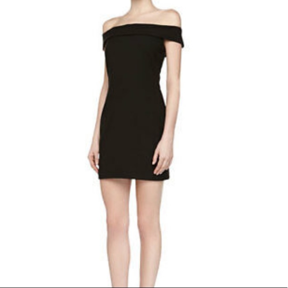 Elizabeth and James off the shoulder black dress